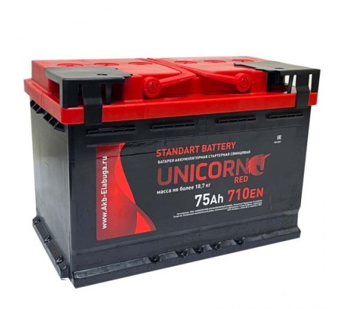 Аккумуляторная батарея UNICORN RED 75 Ah (0) 6СТ-75 (075 121 К11 UR)